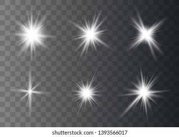 Glowing lights effect. Star burst with sparkles. Special effect isolated on transparent background. Vector illustration eps10.