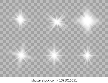Glowing lights effect. Star burst with sparkles. Special effect isolated on transparent background. Vector illustration eps10.