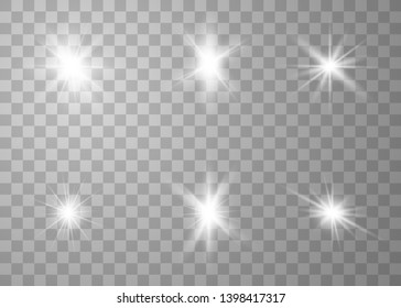 Glowing lights effect. Star burst with sparkles. Special effect isolated on transparent background. Vector illustration eps10.