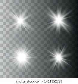Glowing lights effect. Star burst with sparkles. Special effect isolated on transparent background. Vector illustration eps10.
