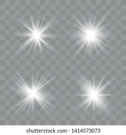 Glowing lights effect. Star burst with sparkles. Special effect isolated on transparent background. Vector illustration eps10.