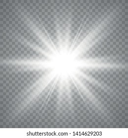 Glowing lights effect. Star burst. Special effect isolated on transparent background. Vector illustration eps10. 