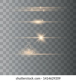 Glowing lights effect. Star burst. Special effect isolated on transparent background. Vector illustration eps10. 