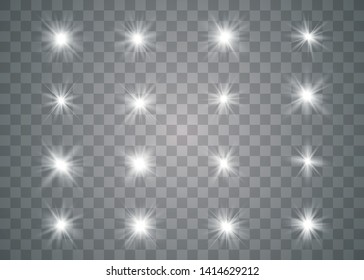 Glowing lights effect. Star burst. Special effect isolated on transparent background. Vector illustration eps10. 