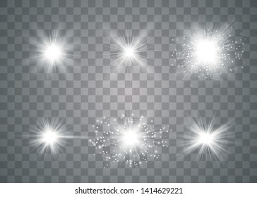 Glowing lights effect. Star burst. Special effect isolated on transparent background. Vector illustration eps10. 