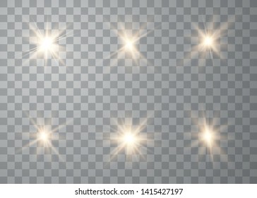Glowing lights effect. Star burst with sparkles. Special effect isolated on transparent background. Vector illustration eps10. 