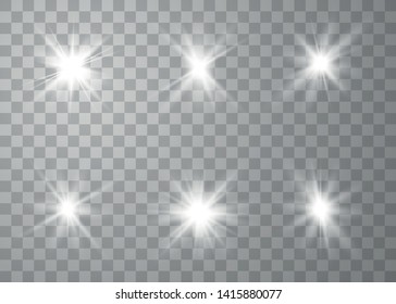 Glowing lights effect. Star burst with sparkles. Special effect isolated on transparent background. Vector illustration eps10. 