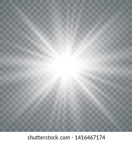 Glowing lights effect. Star burst. Special effect isolated on transparent background. Vector illustration eps10. 
