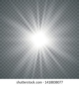 Glowing lights effect. Star burst. Special effect isolated on transparent background. Vector illustration eps10. 