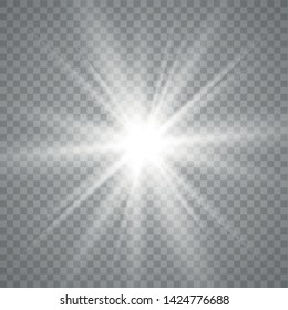 Glowing lights effect. Star burst. Special effect isolated on transparent background. Vector illustration eps10. 
