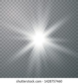 Glowing lights effect. Star burst. Special effect isolated on transparent background. Vector illustration eps10. 