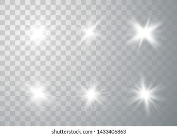 Glowing lights effect. Star burst with sparkles. Special effect isolated on transparent background. Vector illustration eps10.