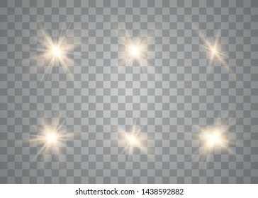 Glowing lights effect. Star burst with sparkles. Special effect isolated on transparent background. Vector illustration eps10.