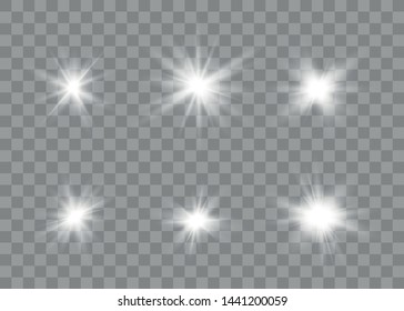 Glowing lights effect. Star burst with sparkles. Special effect isolated on transparent background. Vector illustration eps10.