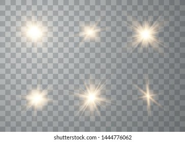Glowing lights effect. Star burst with sparkles. Special effect isolated on transparent background. Vector illustration eps10.