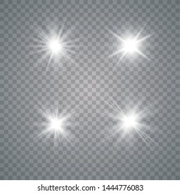 Glowing lights effect. Star burst with sparkles. Special effect isolated on transparent background. Vector illustration eps10.