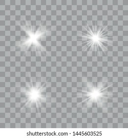 Glowing lights effect. Star burst with sparkles. Special effect isolated on transparent background. Vector illustration eps10.