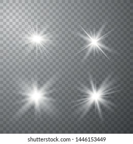 Glowing lights effect. Star burst with sparkles. Special effect isolated on transparent background. Vector illustration eps10.