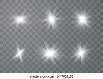Glowing lights effect. Star burst with sparkles. Special effect isolated on transparent background. Vector illustration eps10.