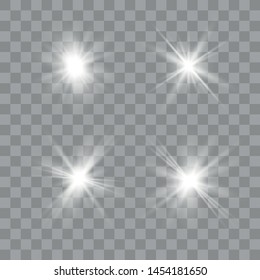 Glowing lights effect. Star burst with sparkles. Special effect isolated on transparent background. Vector illustration eps10.
