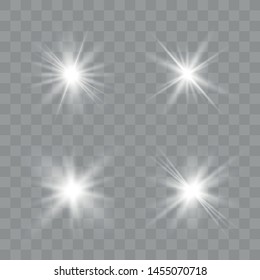 Glowing lights effect. Star burst with sparkles. Special effect isolated on transparent background. Vector illustration eps10.
