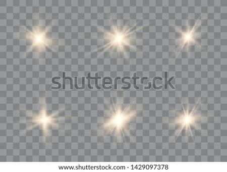 Glowing lights effect. Star burst with sparkles. Special effect isolated on transparent background. Vector illustration eps10. 