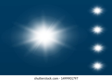 glowing lights effects isolated on gray background. Sun flash with rays and spotlight. Glow light effect. Star burst with sparkles.