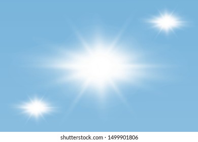 glowing lights effects isolated on gray background. Sun flash with rays and spotlight. Glow light effect. Star burst with sparkles.
