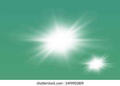 glowing lights effects isolated on gray background. Sun flash with rays and spotlight. Glow light effect. Star burst with sparkles.