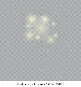Glowing lights effects isolated on transparent background Sun flash with rays and spotlight Star burst with sparkles