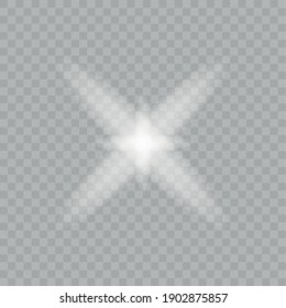 Glowing lights effects isolated on transparent background Sun flash with rays and spotlight Star burst with sparkles