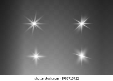 glowing lights effects isolated on gray background. Sun flash with rays and spotlight. Glow light effect. Star burst with sparkles.