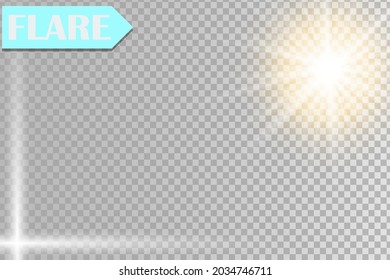 glowing lights effects isolated on gray background. Sun flash with rays and spotlight. Glow light effect. Star burst with sparkles.