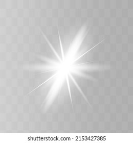 glowing lights effects isolated on gray background. Sun flash with rays and spotlight. Glow light effect. Star burst with sparkles.