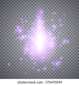 Glowing lights effects isolated on transparent background, abstract magic Illustration.
