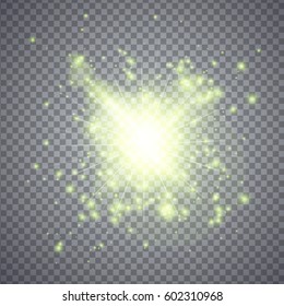 Glowing lights effects isolated on transparent background, abstract magic Illustration