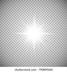 Glowing lights effects isolated on transparent background. Sun flash with rays and spotlight. Glow light effect. Star burst with sparkles.
