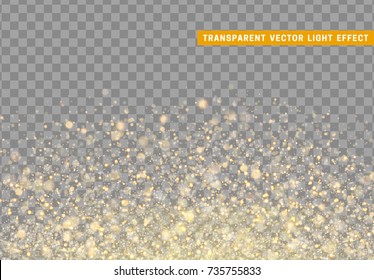 Luzes brilhantes brilho dourado. Textura de partículas de brilho. Pó de ouro de Natal. Fundo vetor espumante de luxo