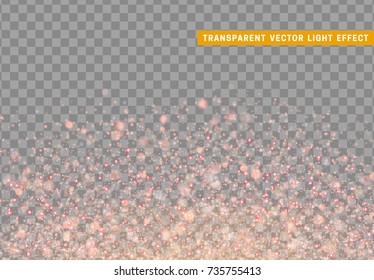 Glowing lights red glitter. Sparkle particles texture. Christmas dust, luxury sparkling vector background
