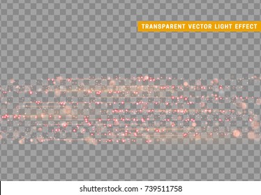 Glowing lights red glitter. Sparkle particles texture. Christmas dust, luxury sparkling vector background