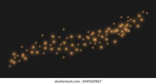 Glowing lights in soft focus bokeh holiday lights. Abstract vector effects, colored round glowing elements.