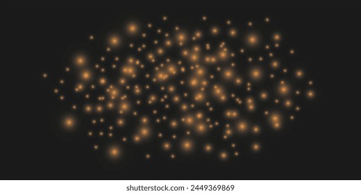 Glowing lights in soft focus bokeh holiday lights. Abstract vector effects, colored round glowing elements.