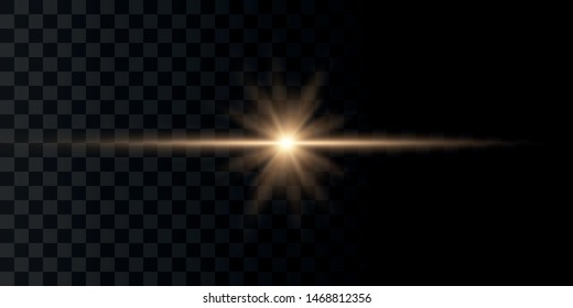 Glowing lights and stars. Isolated on  transparent background. Set of light explodes. Sparkling magical dust particles. Bright star, sparkles Transparent shining sun, flash Vector Light effect
