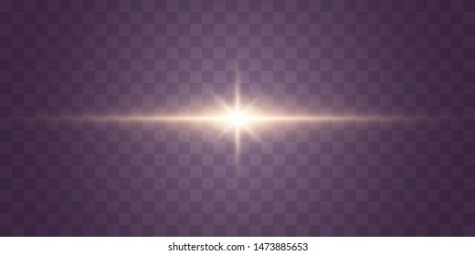 Glowing lights and stars. Isolated on  transparent background. Set of light explodes. Sparkling magical dust particles. Bright star, sparkles Transparent shining sun, flash Vector Light effect