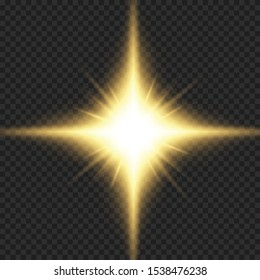 Glowing lights and stars. Isolated on transparent background. Set of light explodes. Sparkling magical dust particles. Bright star, sparkles Transparent shining sun, flash Vector Light effect