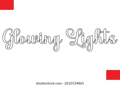 Glowing Lights Stylish Cursive Typography Christmas Text