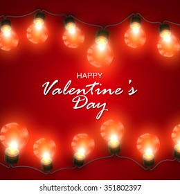 Glowing Lights. Vector Holiday Illustration of Luminous Electric  Garland