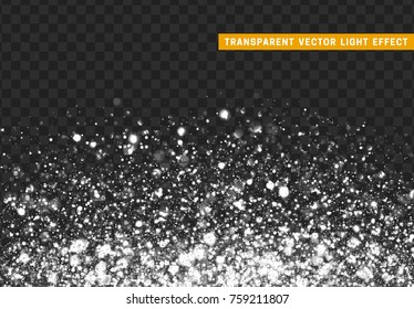 Glowing lights white glitter. Sparkle particles texture. Christmas dust, luxury sparkling vector background