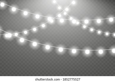 Glowing lights for Xmas Holiday greeting card design. Christmas lights. Shiny lights