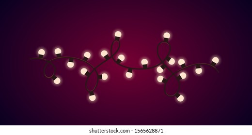 Glowing lights for Xmas. Vector